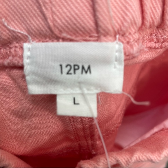 12 pm girls cut off denim shorts raw hem size large 8/9 coral  New - Picture 3 of 4